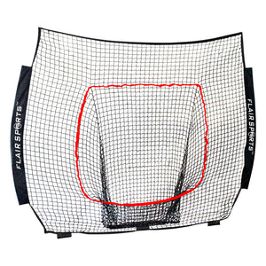 (Net Replacement Only) Baseball / Softball Net for Hitting & Pitching 7' x 7' - Black / Red