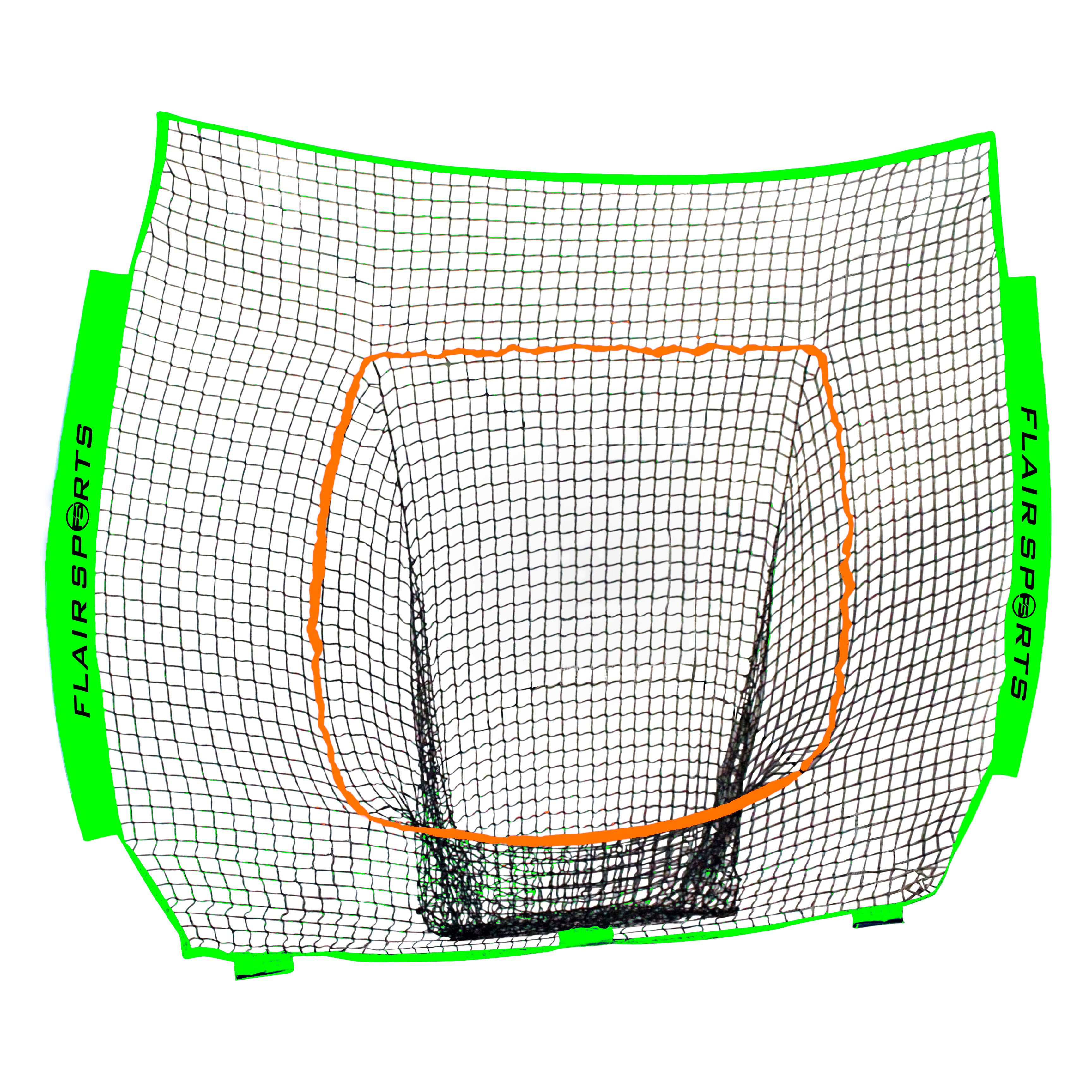 (Net Replacement Only) Baseball / Softball Net for Hitting & Pitching 7' x 7' - NEON GREEN / NEON ORANGE